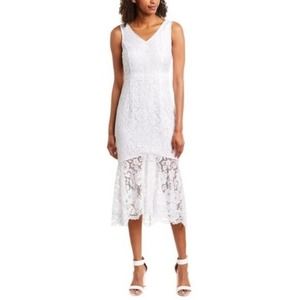 NWT Nanette Lepore Optic White Lace Midi Dress - 8